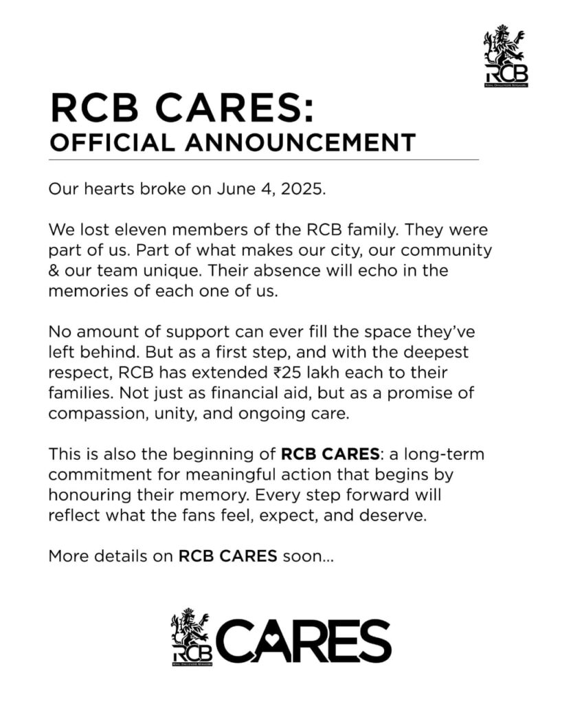 RCB’s Compassionate Gesture