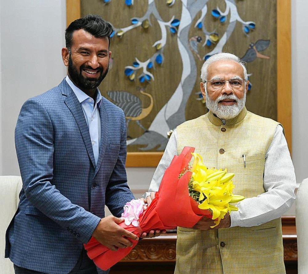 Cheteshwar Pujara Honoured by PM Modi’s