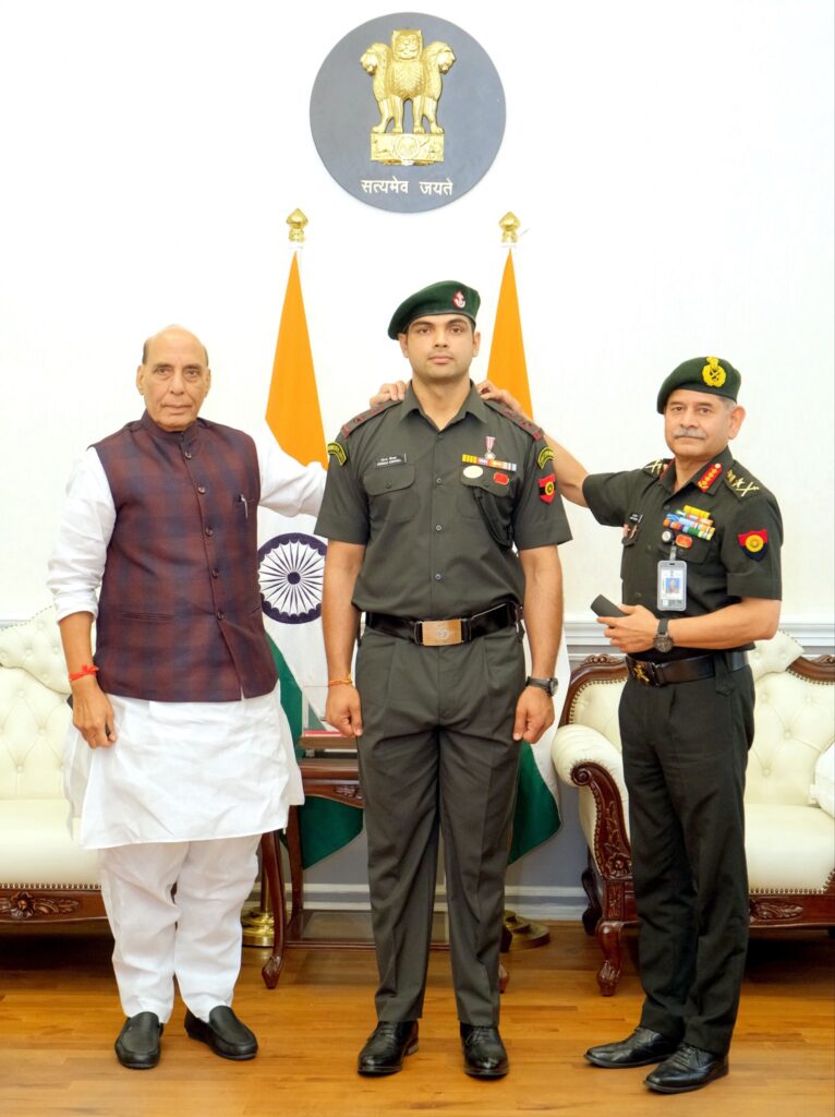 Neeraj Chopra Conferred with Honorary Rank of Lieutenant Colonel