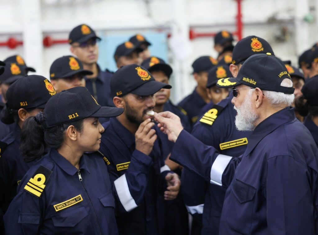 Narendra Modi Celebrates Diwali with Indian Navy Aboard INS Vikrant