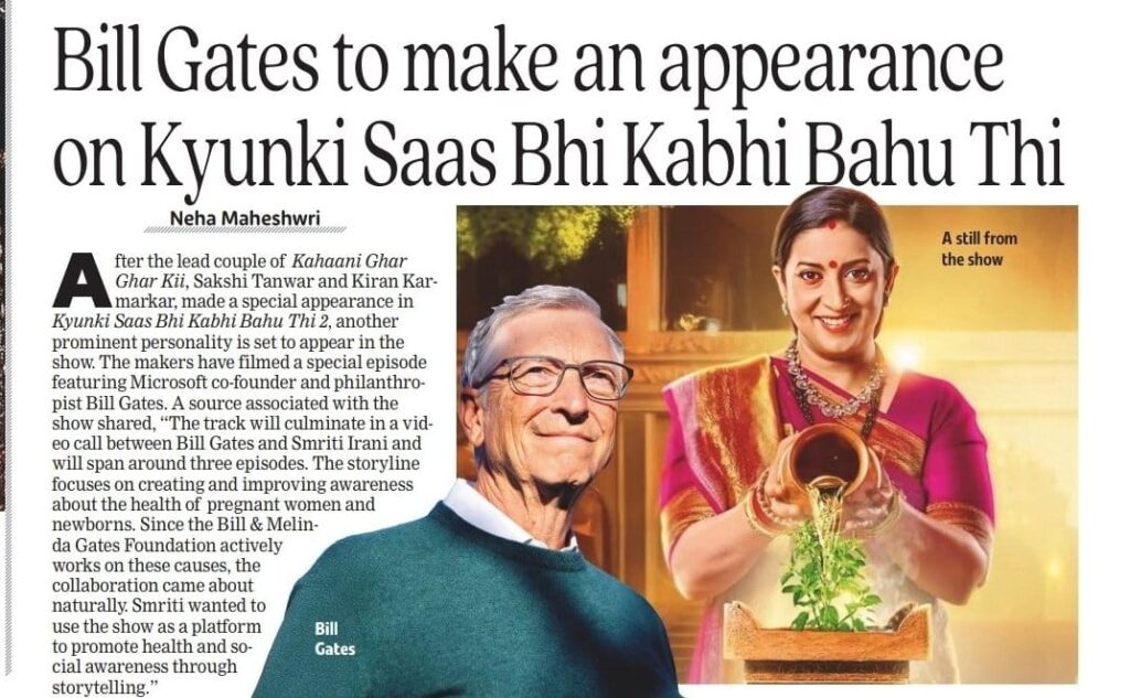 Bill Gates Makes Historic Indian TV Debut in Smriti Irani’s ‘Kyunki Saas Bhi Kabhi Bahu Thi 2’