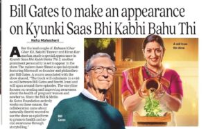 Bill Gates Makes Historic Indian TV Debut in Smriti Irani’s ‘Kyunki Saas Bhi Kabhi Bahu Thi 2’